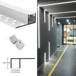 Tavan ışık çubuğu aydınlatma için 33*14Mm Led şerit kanal ekstrüzyon gömme alçıpan alçı içinde alüminyum Led profil