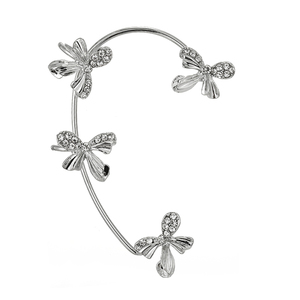 Pendientes de plata con lazo sin perforar para niñas, aretes de Tiktok de estilo coreano de Hada de diamante con lazo <span class=keywords><strong>en</strong></span> la oreja - Product Image 5