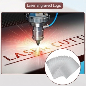 Tarjetas de Visita de Acero Inoxidable, Placas de Identificación Metálicas Grabadas con Láser de Doble Cara, Tarjetas <span class=keywords><strong>VIP</strong></span> en Blanco de Lámina de Acero de 0.5 mm de Grosor - Product Image 2