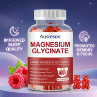 Ausreson Gommes Vitaminées Naturelles pour le Sommeil 400mg Glycinate de Magnésium Marque Privée Complément Alimentaire pour la Santé Cérébrale Gommes de Magnésium pour le Sommeil