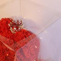 Ours en peluche de luxe en forme de rose 25 cm, ours en fleurs préservées pour la Saint-Valentin, la fête des mères, un anniversaire, Noël, cadeau romantique