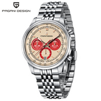 Montre à quartz PAGANI DESIGN PD-1827 41 mm pour homme, chronographe, acier inoxydable, étanche, montre de marque haut de gamme, cadeau pour homme