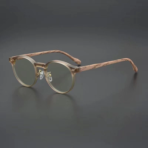 New Retro chống ánh sáng màu xanh kính mắt cho nam giới phụ nữ thoải mái Vòng hạt gỗ khung trong hợp thời trang đen PC chất liệu - Product Image 3