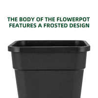 Jardinières en plastique PP blanc avec trou de drainage, légères, durables, pour jardin, pot de fleurs, pots de pépinière carrés noirs, capacité de 0,7 à 4,5 L
