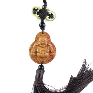 Ling Gusi Peach Wood Buddha Pendant Car Ornament Chinese Style Decorative Gift for Car <b>Interior</b> <b>Accessory</b> - Product Image 4