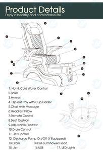 Profession elle Luxus Nagel Salon Möbel Schwarz <span class=keywords><strong>Golden</strong></span> Elektrische Liege <span class=keywords><strong>massage</strong></span> Maniküre Fuß Spa Pediküre Stühle Mit Led - Product Image 5