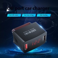 Adaptateur de charge sans fil pliable en verre trempé pour diagnostic automobile PD 3.0 QC4.0 15W 3-en-1 double USB Type-C avec convertisseur de puissance et port OBD