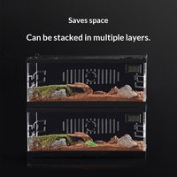 Petit terrarium en plastique anti-évasion pour reptiles, boîte d'élevage pour crabes ermites et hamsters