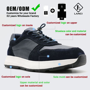 LANCI OEM produsen sepatu Sneakers kulit anak sapi kustom ODM sepatu kulit murni untuk pria Sneakers mewah solusi pengemasan kustom - Product Image 3