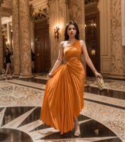 Nieuw 2023 Effen Avondjurken voor Vrouwen Slanke Ruche Onregelmatige Lange Feestjurk met Elegant Taille Ideaal voor Bruilofts