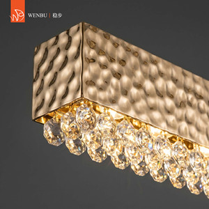 Lustre de luxe linéaire en forme de nid d'abeille en acier inoxydable + cristal K9, miroir or champagne - Product Image 2