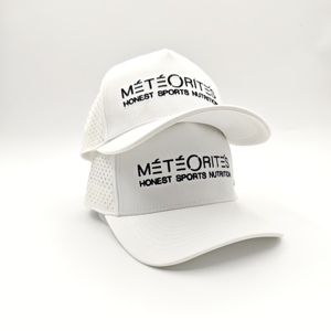 Sleek Modern Look 5 Panel Golf <b>Cap</b> Custom Embroidery Logo Low MOQ OEM Laser Perforated Breathable Performance Functional Apparel - Product Image 3