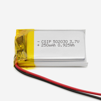 Batterie Li-po rechargeable 502030 3.7V 250mAh, cellule polymère lithium-ion souple, pour casque Bluetooth, montre connectée