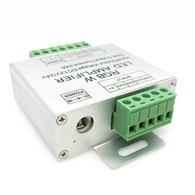 RGBW Amplifier DC 12V 24V 24A Aluminium case LED PWM Signal Repeater Extender for 5050 2835 COB Strip Lights Dimmer Controller