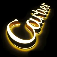 Lettres lumineuses GFace Premium double face, éclairées à l'avant et à l'arrière, étanches IP65, pour la façade d'hôtel, enseigne de restaurant, publicité nocturne