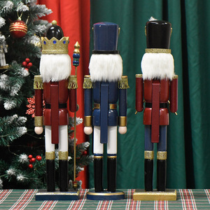 2024 nouvelles décorations de noël 50cm 20 pouces <span class=keywords><strong>grand</strong></span> beau soldat en étain en bois <span class=keywords><strong>casse</strong></span>-<span class=keywords><strong>noisette</strong></span> décoration pour cadeau de noël artisanat exquis - Product Image 4