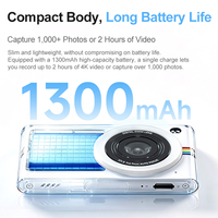 Appareil photo numérique compact ultra-fin pour vlog, résolution 8K 96MP, zoom numérique 16x, CMOS avec détection de visage et capture de sourire