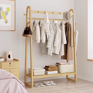 Clothes <b>Rack</b> Floor Standing Simple Storage Coat <b>Rack</b> With <b>Shelf</b> For Bedroom Living Room - Product Image 1