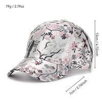 Casquette de baseball unisexe respirante et imperméable en 100 % polyester, brodée de motifs floraux, à 6 panneaux, style sportif, tendance nationale, toutes saisons, pour le commerce transfrontalier