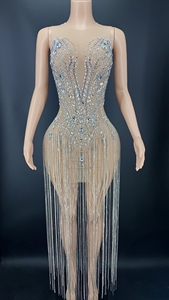 Nightclub Gogo Show <strong>Dress</strong> Crystal Applique Diamond Tassel Prom <strong>Dresses</strong> <strong>Debut</strong> Evening Gown Singer Club Party <strong>Dress</strong> - Product Image 4