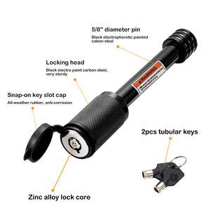 Rts 5/8คุณภาพสูง \ "สีดำเหล็กล็อคผูกปม2" 2 "2-1/2 \" ตัวรับคาร์บอนสตีลอะไหล่รถพ่วงล็อคหมุดรถพ่วงและอุปกรณ์เสริม - Product Image 2