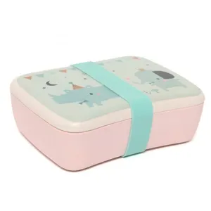 Unbreakable factory direct price daily use melamine bamboo fiber lunch box for kids with lid