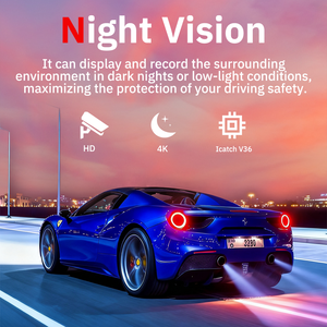 Caméra embarquée Carlover GPS Fisheye 3 canaux 4K, <span class=keywords><strong>Dashcam</strong></span> 3 canaux 5G WIFI, Caméra de voiture 4K+1K+1K, <span class=keywords><strong>Dashcam</strong></span> AI Wifi - Product Image 4