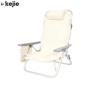 Sedia da <span class=keywords><strong>Spiaggia</strong></span> Moderna in Lega di Alluminio Leggera con Schienale Regolabile, Design Pieghevole <span class=keywords><strong>Portatile</strong></span> e Cuscino per Uso Esterno - Product Image 1