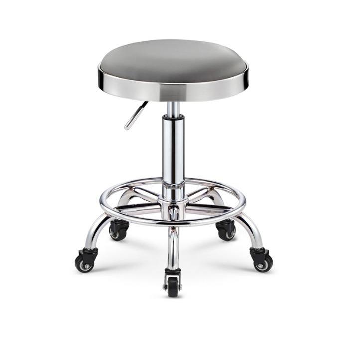 Stainless steel round stool - gray