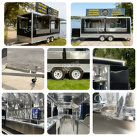 Camion-Restaurant Mobile Cuisine Rapide, Remorque de Restauration Vente Ambulante BBQ avec Cuisine Complète