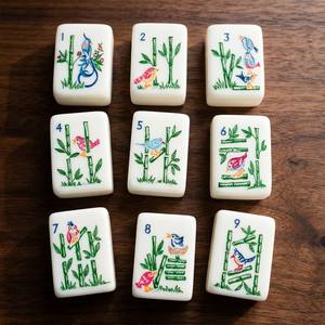 Set di Mahjong Americano di Lusso Tema Natura Selvatica di Katherine Hartman, Tessere in Porcellana Bianca con Animali e Joker, Edizione Boutique - Product Image 4