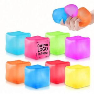 Squeeze Sensory Promotion Toys Glowing Relief Squishy <b>Fidget</b> Toys Decompressed Funny Glitter Ice Cubes Stress Balls Kid Washable - Product Image 3