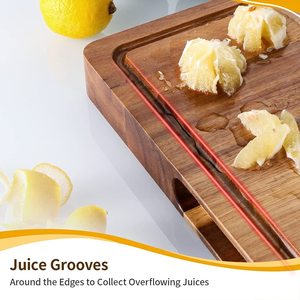 <span class=keywords><strong>Planche</strong></span> <span class=keywords><strong>à</strong></span> <span class=keywords><strong>découper</strong></span> en <span class=keywords><strong>bois</strong></span> d'acacia épais de sécurité alimentaire avec rainure de jus - Product Image 3
