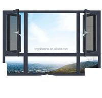 Ventanas Abatibles Modernas Personalizadas de Aleación de Aluminio a Prueba de Robos con Marco Reforzado y Barra de Seguridad para Villa