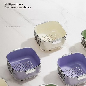 Multifuncional Wasserfilterkorb Kuche Haushalt Obst Tablett Doppelschicht Gemuse Waschbecken Drain Korb - Product Image 4