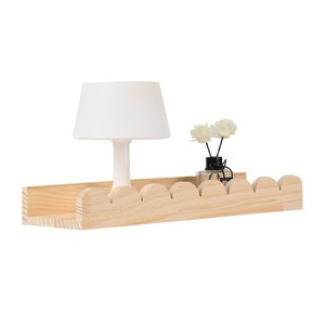 <b>Wall</b> <b>Mounted</b> Wooden <b>Shelf</b> Natural Color Rectangle Easy Cleaning For Home Kitchen Bedroom Storage Display Rack - Product Image 5