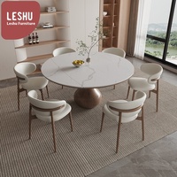 Ensemble de table à manger moderne en bois massif avec chaises en marbre, design extensible et pliable, pour salon, maison, villas