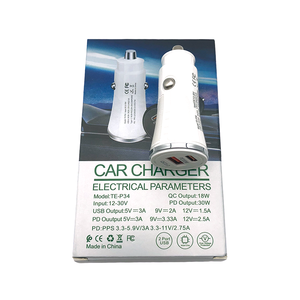 Carga rápida PD 30 W Universal 2 puertos USB 18 W Cargador rápido para automóvil QC 3,0 - Product Image 6