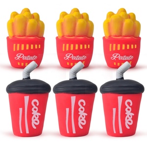 Novedoso Set de Bolas Antiestrés Squishy de Comida Rápida: Hamburguesa, Papas Fritas, Donut, Cola. Juguetes TPR de Lenta Recuperación para Apretar, Alivio del Estrés, Juguetes para Niños al por Mayor. - Product Image 4