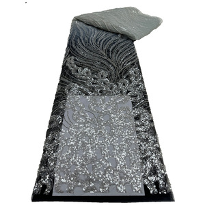 Vert bleu violet coloré dégradé maille paillettes perlées broderie tissu danse Couture robe de mariée fête robe de soirée - Product Image 1