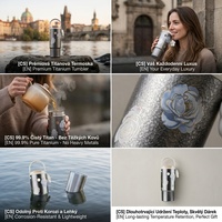 Tumbler Titanium 480ml Dinding Ganda Vakum Terisolasi 12-24 Jam Isolasi Termal Anti Bocor Bebas BPA Tidak Mentransfer Rasa Teh