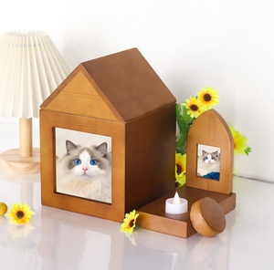Urnas de madera personalizables para cremación de mascotas, casa para gatos, ataúdes para mascotas, sentimientos de sustento, personalización, urnas <span class=keywords><strong>funerarias</strong></span> de madera para perros y gatos - Product Image 5