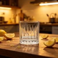 Verre à whisky en cristal taillé en étoile de 370 ml avec base texturée. Prise stable et construction durable. Idéal pour les cocktails au bourbon et au scotch.