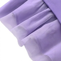 Robe pull décontractée pour filles, violette, à manches longues et col rond, avec patch étoile à paillettes et ourlet à volants en tulle, style princesse, longueur genou, ODM