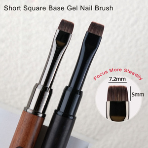 Kit de pinceaux à ongles avec logo personnalisé, manche en bois, poils souples en nylon de 5 mm, fins et courts, pour gel UV, manucure, salon - Product Image 1