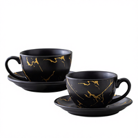 Accessoires pour café expresso, ensemble tasse et soucoupe à motif personnalisé, tasse en céramique créative avec poignée, tasses en céramique, ensembles de café