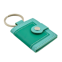 Mignon mini album photo cadre livre en cuir véritable porte-clés avec couverture en cuir PU et porte-clés design pliable