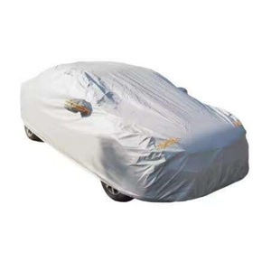 Housse de voiture tout temps en argent imperméable à la neige UV coupe-vent 90% Protection UV facile à installer en nylon durable pour une utilisation en extérieur - Product Image 1