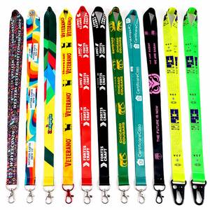 Wholesale Cheap Custom Black Neck Strap Sublimation Printed 10mm 20mm 25mm Id Card Blank Round <b>Polyester</b> Roll <b>Lanyard</b> Ribbon - Product Image 1