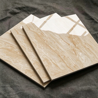 Carrelage de sol en porcelaine travertin beige brillant 600x600, carrelage moderne résistant à l'usure pour villa, hôtel, hall et salles à manger